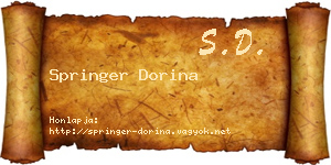 Springer Dorina névjegykártya